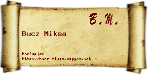 Bucz Miksa névjegykártya